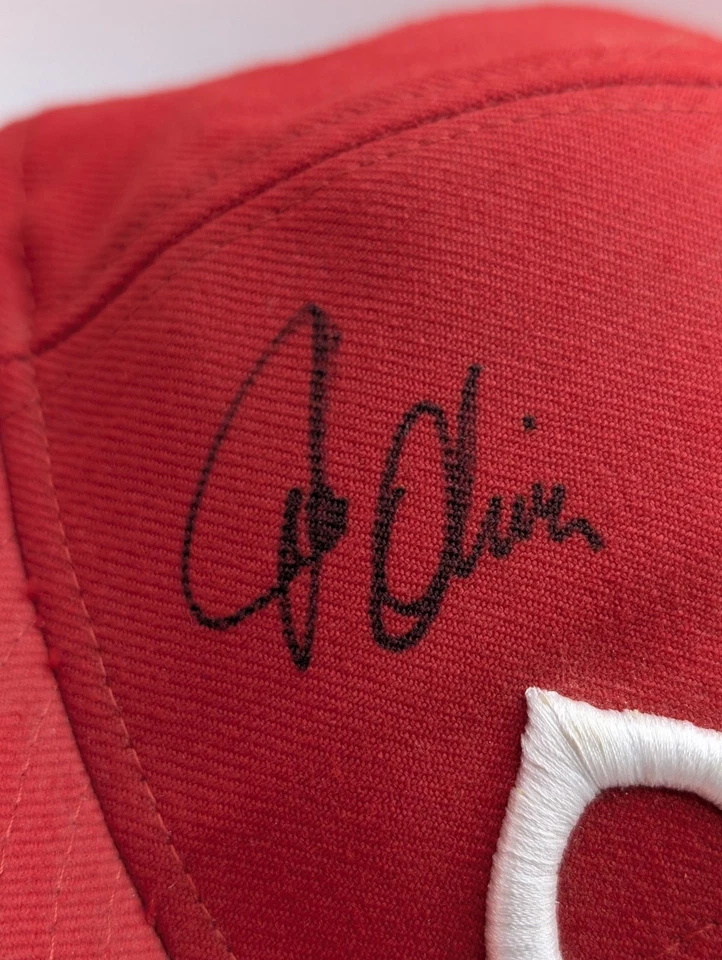 Cincinnati Reds 1990s World Series Signed Hat Joe Oliver Tom Browning VTG MLB - Image 4 of 4