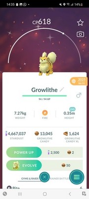 Pokemon Go Shiny Growlithe (XXS) 