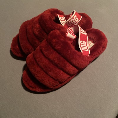 UGG Fluff Yeah Slide Women's Slipper 1095119 sz7 Extreme Comfort Red