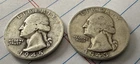 1943-S 25C and 1945-S 25C - Two Washington Quarters