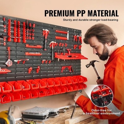 Wandmontierte Aufbewahrungsbehälter 30/48 Teile Organizer Regal Garage Werkzeug Schrauben Nägel UK