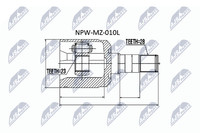 NTY Gelenksatz Antriebswelle NPW-MZ-010L FüR Mazda 626 GE 4 Hatchback 5 Station