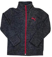 Girls PUMA Youth Girls Fleece Full Zip Jacket, Heather Gray - Small 6-7