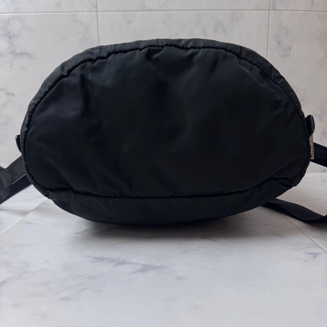 PRADA Backpack Triangular Logo Tessuto Nylon Blac… - image 7