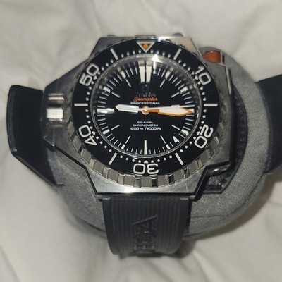 OMEGA Seamaster PloProf 1200m Co-Axial Automatic Black Dial Rubber Strap