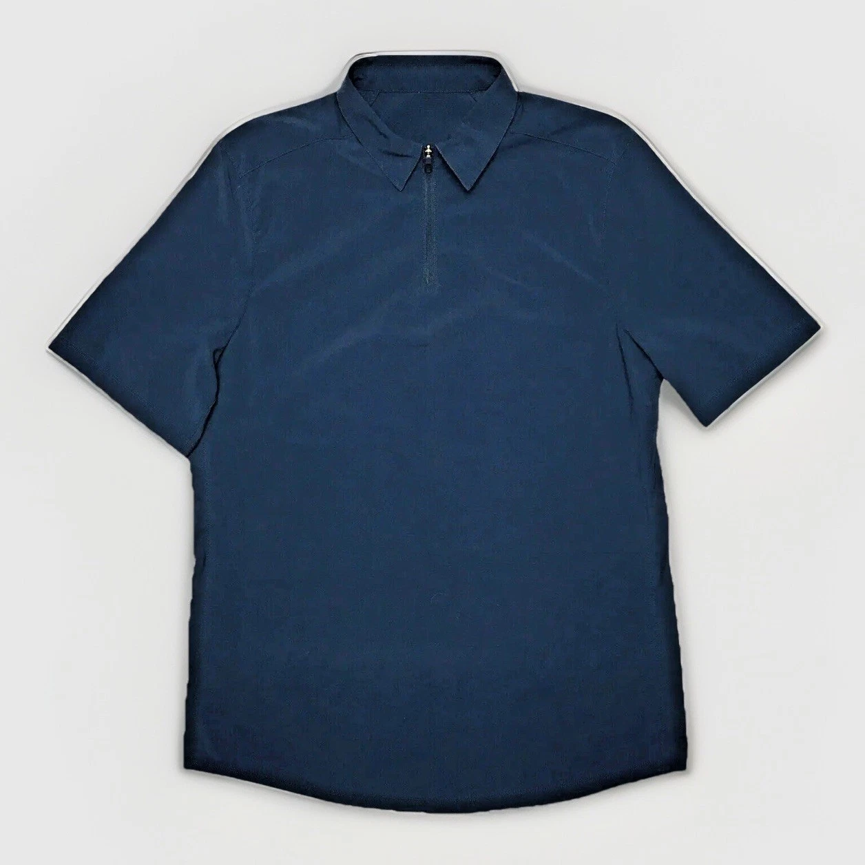 Lululemon Men’s Polo Shirt Size Small Blue 1/4 Zip Short Sleeve Stretch Athletic