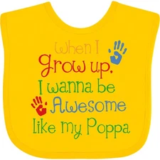 Inktastic Awesome Like Poppa Baby Bib Grandpa Grandfather Grandchild Grandkids