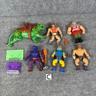 1980's MOTU Vintage Masters of the Universe He-Man Figure Toy Lot w/ Stands