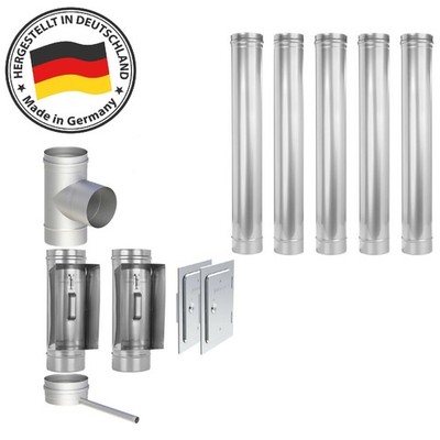 Edelstahl Schornstein Kamin Sanierung Bausatz einwandig Ofen Abgasrohr 150 EW KD