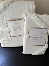Pottery Barn Teen ASHLYN TUFTED Twin Duvet Cover Ivory Sham New