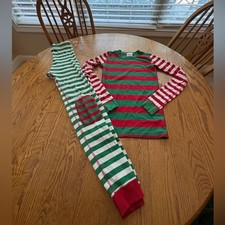 Hanna Andersson Organic Cotton Long Johns Pajamas Boys Unisex 160 US 14 Stripes