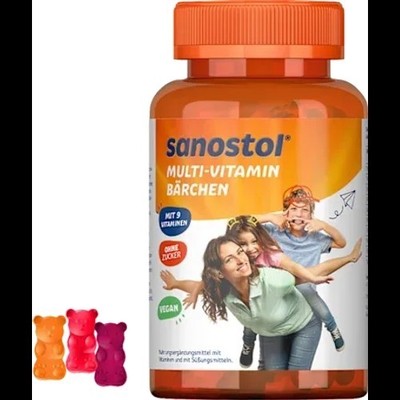 5x Sanostol Kids Vegan Multi Vitamin Gummy Bears 60pcs, 120g; Ships from Germany
