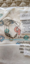 NEW VINTAGE CARTER'S BUNNIES/CARROTS 3 INFANT BODYSUITS LARGE 6/9MOS