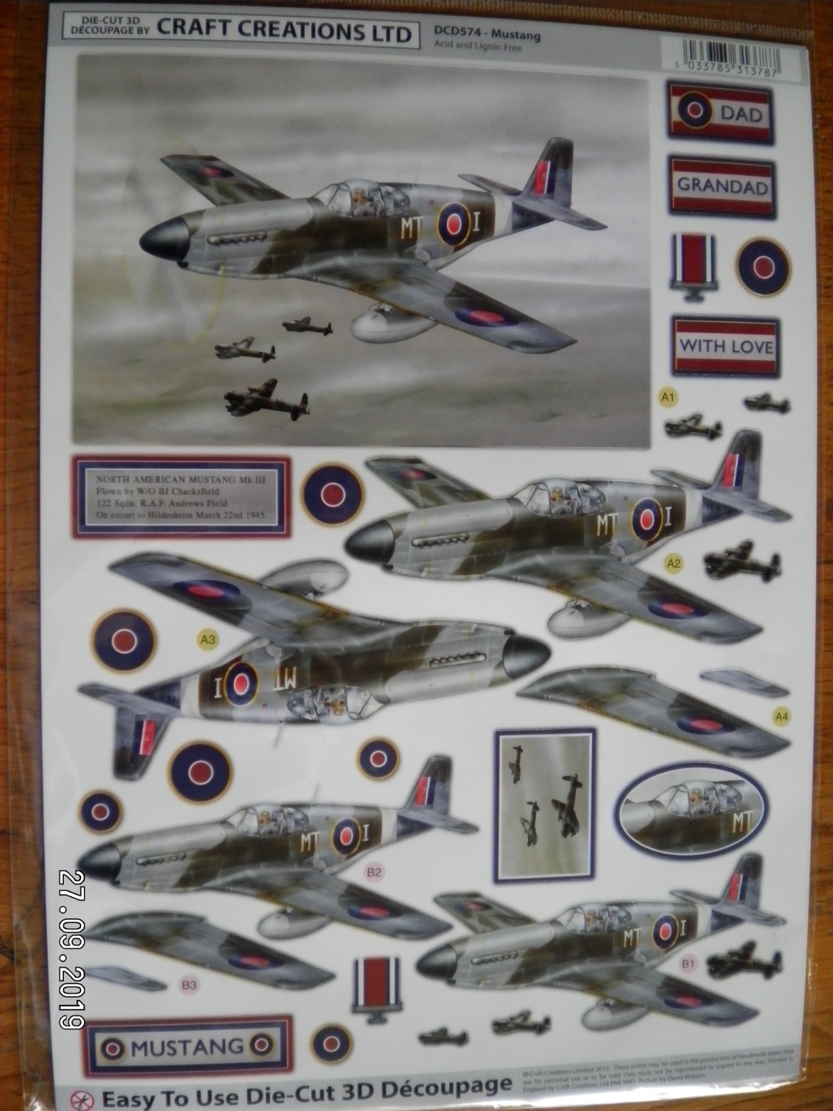 Beautiful Craft Creations Die Cut Decoupage Toppers 'Mustang' (632) M