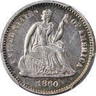 1860-P Seated Liberty Half Dime PCGS AU Details Nice Eye Appeal Strong Strike