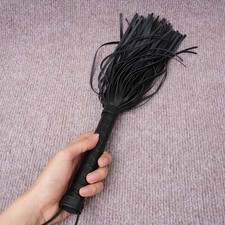 PU Leather Paddle Flogger 42cm Long Whip Spanking Bondage Slave SM for Couples