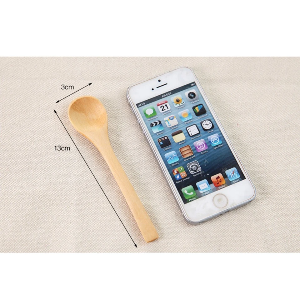 10 Pcs Wood Spoons Cooking Kitchen Soup Seasoning Honey Dessert Tableware - Image 3 of 4