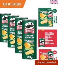 Cheese & Onion Sharing Crisps - 185g (Pack of 4) - Perfect Snack for All Ages