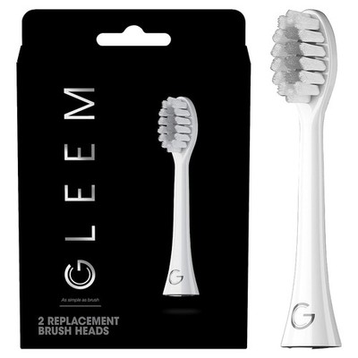 GLEEM Toothbrush Replacement Brush Heads Refill, 2 Count (Pack of 1), White
