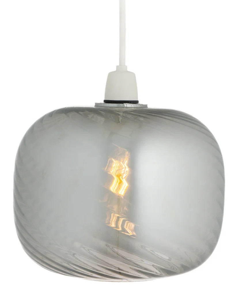 Lampshade Grey Jesmond Glass Smoked Shade Only Oaks Lighting 9432 NE SM