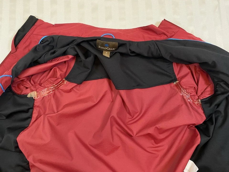 Field Gear NWT Jacket Men’s M Red Nylon Hooded Full Zip Lined Windbreaker - Image 4 of 4