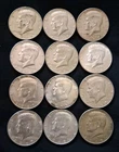 Lot Of 12, 40% Silver Kennedy Half Dollars, Starting Under Melt, Various Years