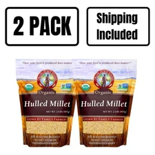 Organic Hulled White Proso Millet | 2 lb | Pack of 2 | Non-GMO | Shipping Includ