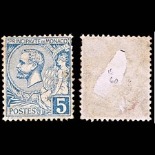 6590 Monaco SG13a 5C Blue 1891. Sc#13 Mi13 Mint MH. C£60