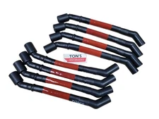 Red Ton's Sleeved Hi Temp Chevy LS Round / Square coil 10mm Spark Plug Wire Set