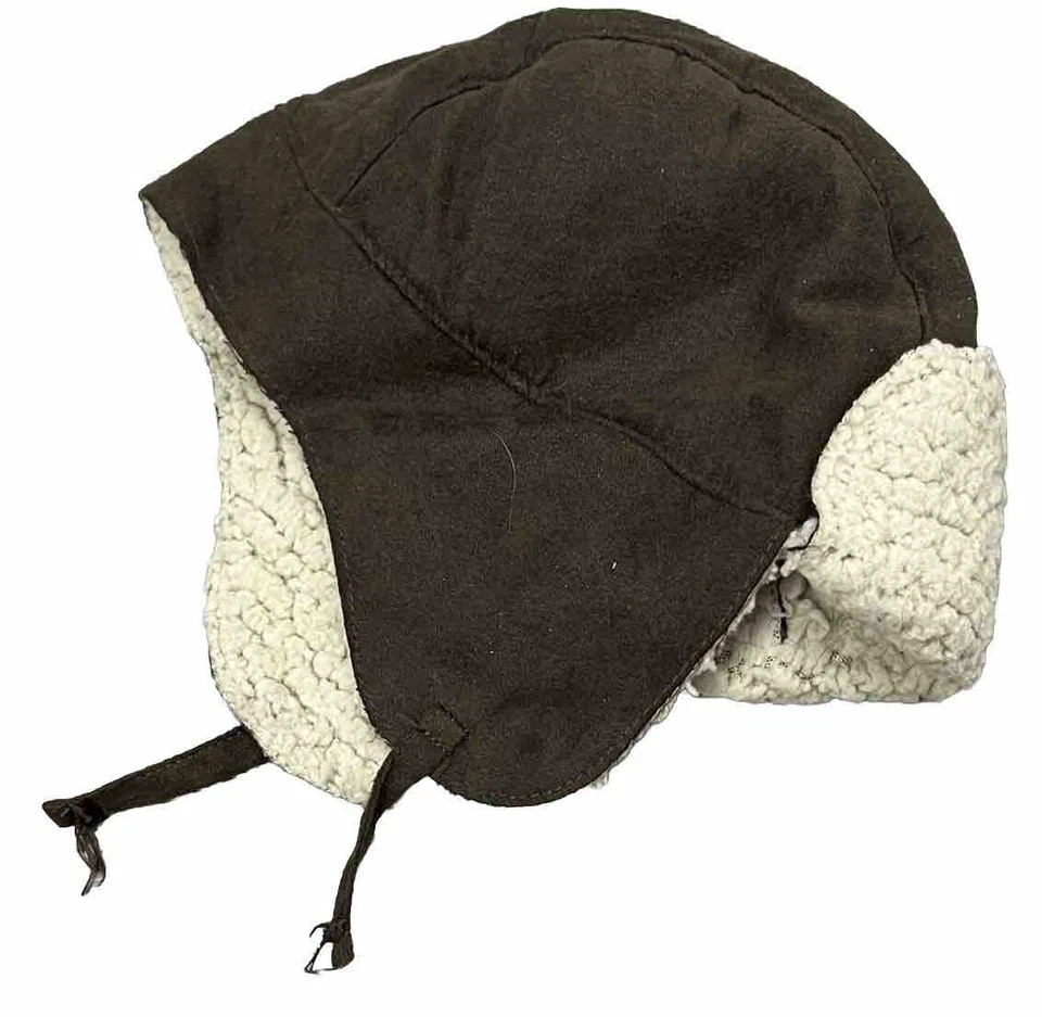 Baby Gap 帽子 婴儿 12 18 个月 Trapper 耳瓣 爸爸帽 棕色 人造麂皮绒 羊毛 — 第 2/4 张图片