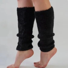 Women Vegan Angora  Fluffy Knit Long Leg Warmers Arm Warmers Set or separately