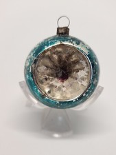 Vintage Christmas Tree Ornament Mercury Glass Indent Ball Blown Poland Bauble