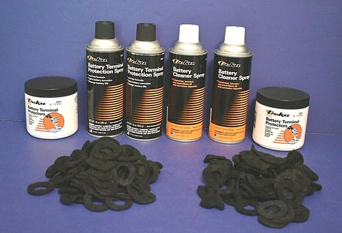 2 Battery Terminal Protection Spray 2 Cleaner & 200 Black Terminal Protectors - Bild 5 von 5