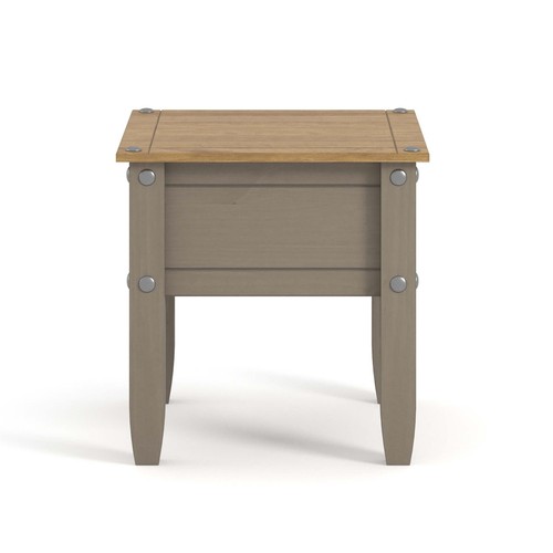 Lámpara de madera de pino gris liso extremo mesa lateral rectangular café dormitorio muebles - Imagen 3 de 3