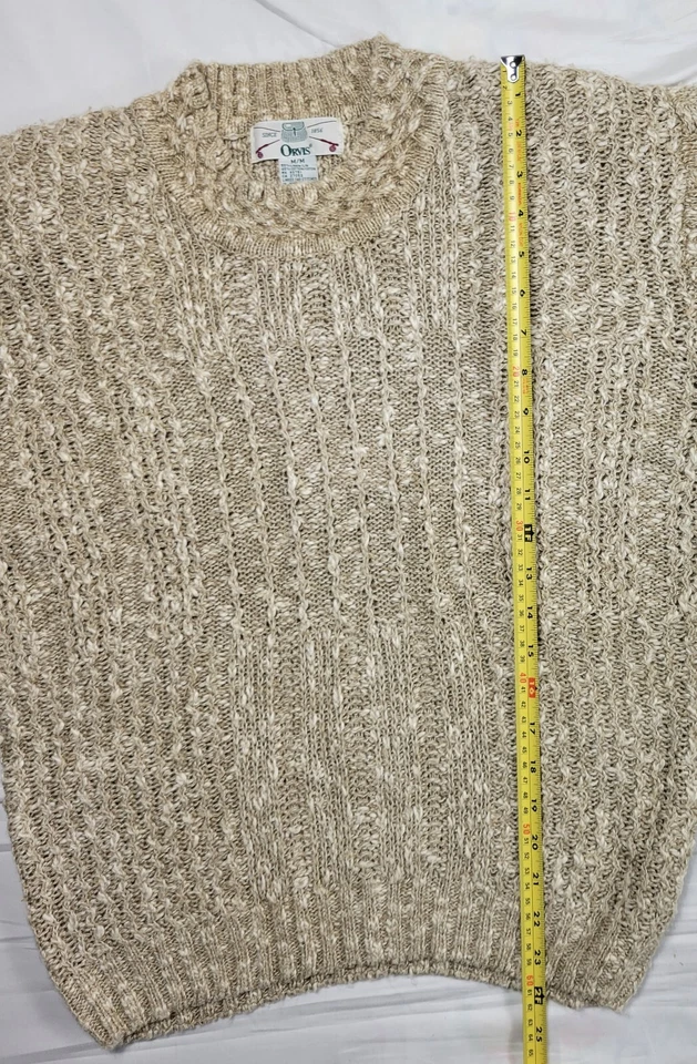Suéter Orvis vintage para mujer tejido medio apretado marrón media manga Foto 3 de 4