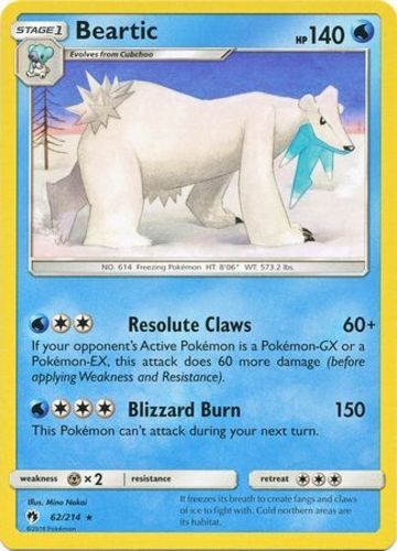 Pokemon Beartic - 62/214 - Rare NM-Mint Lost Thunder