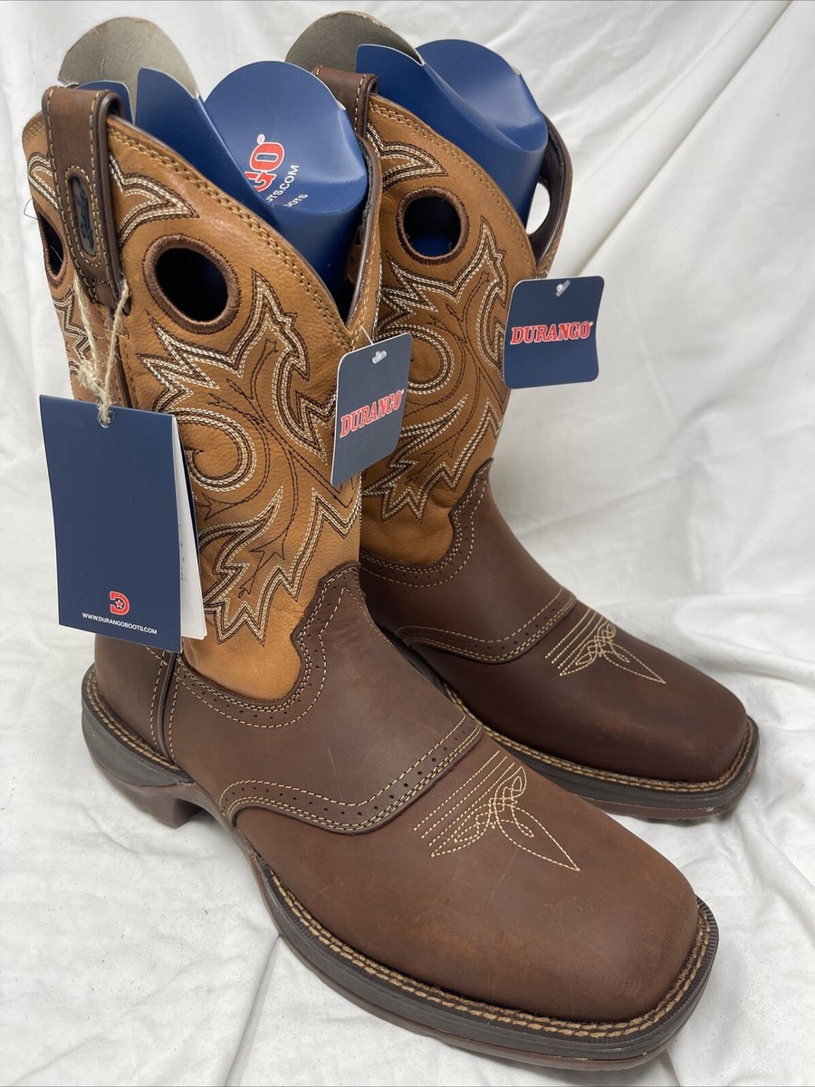 Durango Rebel Boots Leather Square Toe Saddle Up DB4442 US Size