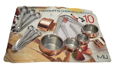 MIU Copper Plated Exterior Measuring Cups Stainless Steel Spoons 10 Piece Set
