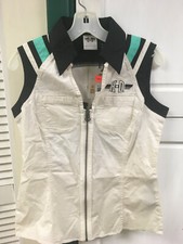 Gilet Harley Davidson femme taille S, coton élasthanne, fermeture éclair devant, neuf avec étiquette, Reg 65 $