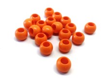 100 pcs Orange CCB Plastic Round Spacer Beads - 10mm - 4.7mm Hole - Fit Paracord