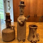 3 Royal Haeger Art Pottery Vases: 2 Toe Tapper Whimsical Musicians & Man w/Dog