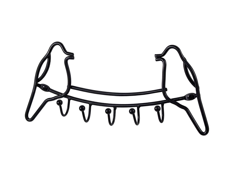 5 Крючок ключ стойка настенное крепление металлический черный твит птица пальто вешалка декор новый с Ярлыками вися - Изображение 3 из 4