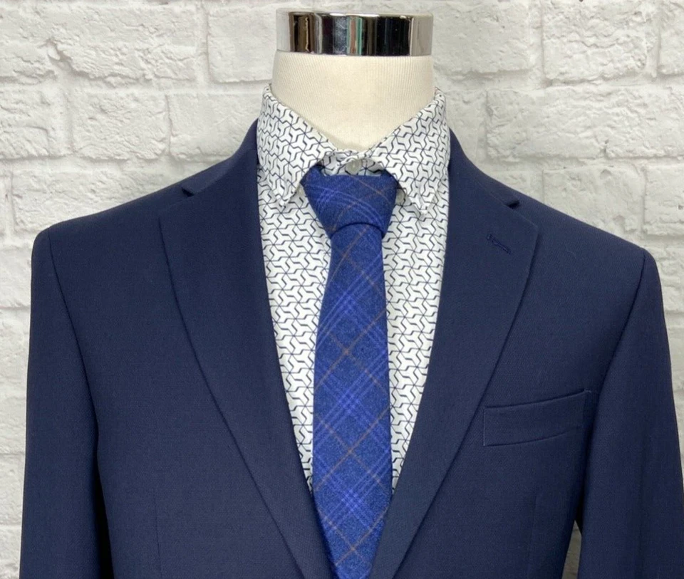 Mint John Bartlett Mens Navy Blue Stretch Classic Fit Sport Coat Blazer 40R - Image 2 of 4