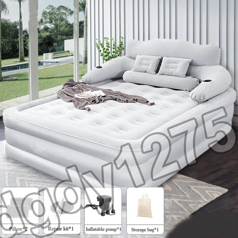 Königsgröße Luftbett Luftmatratze Reisebett Sofa aufblasbar + Pumpe & Kissen DHL