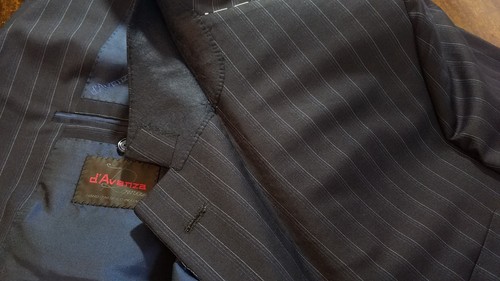 New D'Avenza Navy Blue Striped Two Button Wool Mohair Suit 40 Regular 34 33 40R - Picture 9 of 12