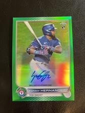 2022 Topps Chrome - Yonny Hernandez - Rookie Auto - Rangers - /99 Green Parallel