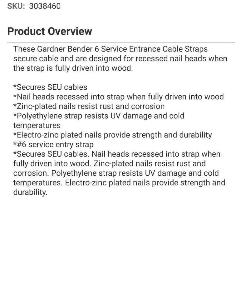 6 Packs 3/4 Plastic Insulated  Service Entrance Staples #6 SEU _30 Staples Total - Image 2 of 2