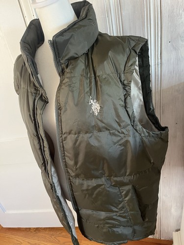mens Green puffer vest with Fold Away hood Zipper Gorpcore Streetwear Tactical - Picture 3 of 12