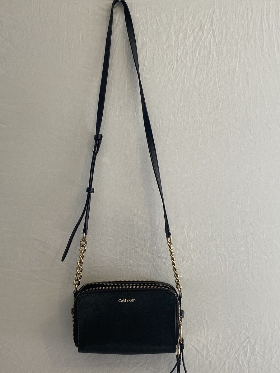 Calvin Klein Leather / Wool Tote Black RN54163 CA57151 | eBay