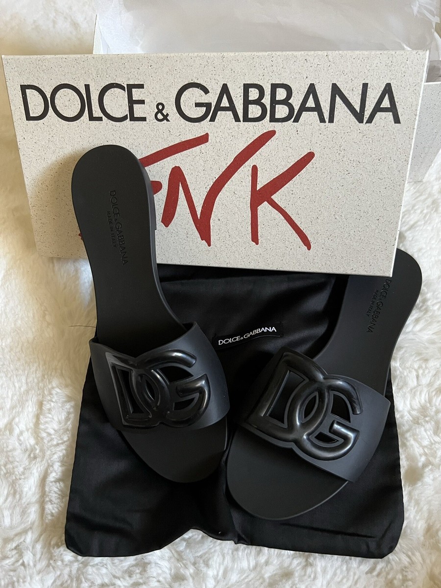 Dolce & Gabana Interlock Logo Rubber Slides | eBay